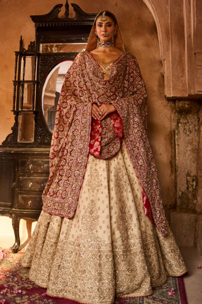 The Zardosi Empress: Handcrafted Organza & Silk Lehenga Set